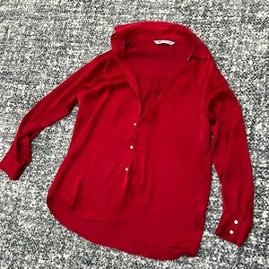 Zara red silky top